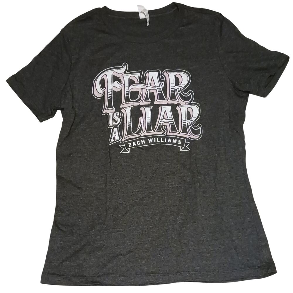 Bella+Canvas Zach Williams Fear is a Liar in Grey Ladies Tee Sz S Soft Cotton